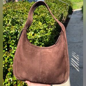 Vintage Coach Sonoma Nubuc Ergo Zip 4398 Chocolate Brown Super Soft Shoulder Bag